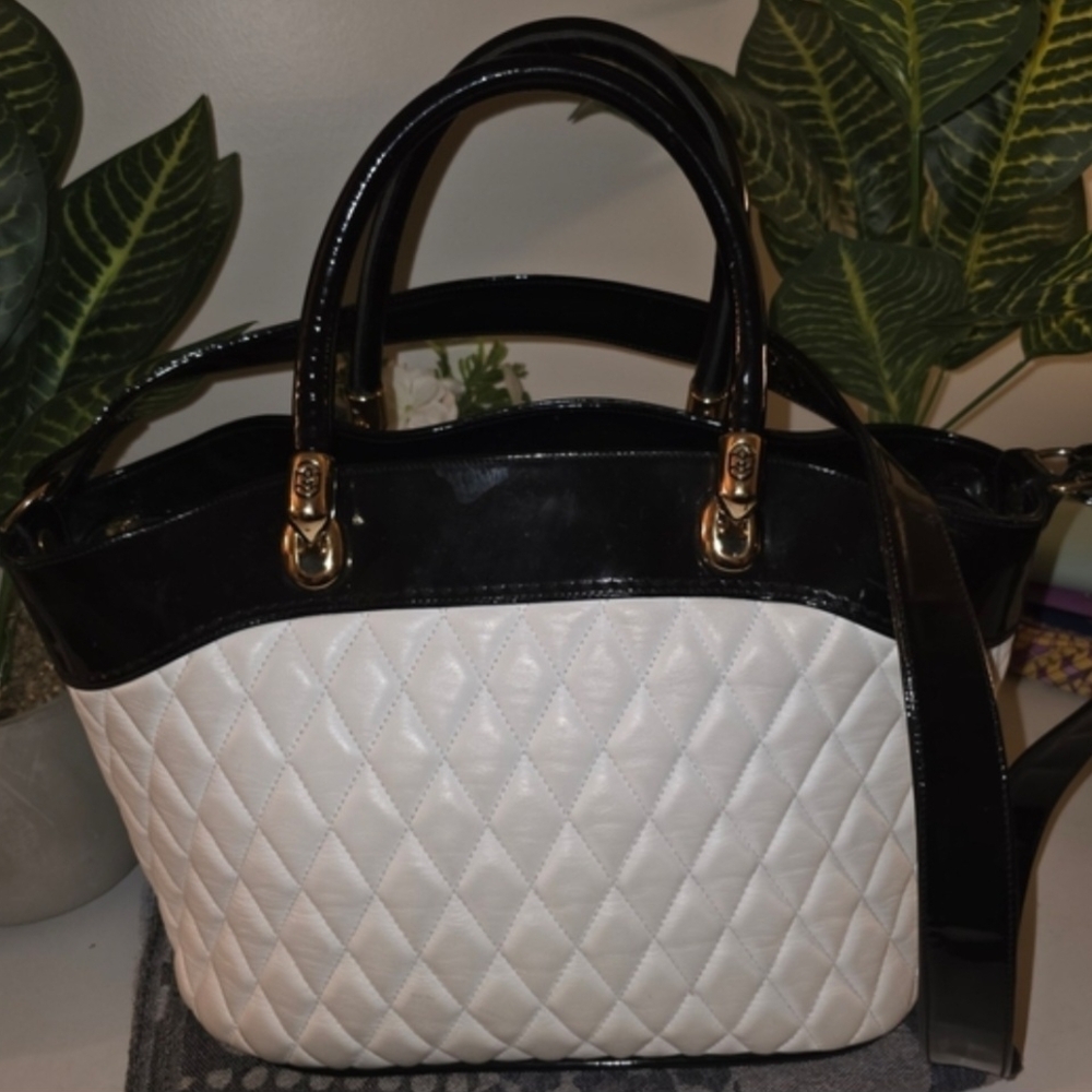 Marino Orlandi Black and White Quilted Shoulder Bag